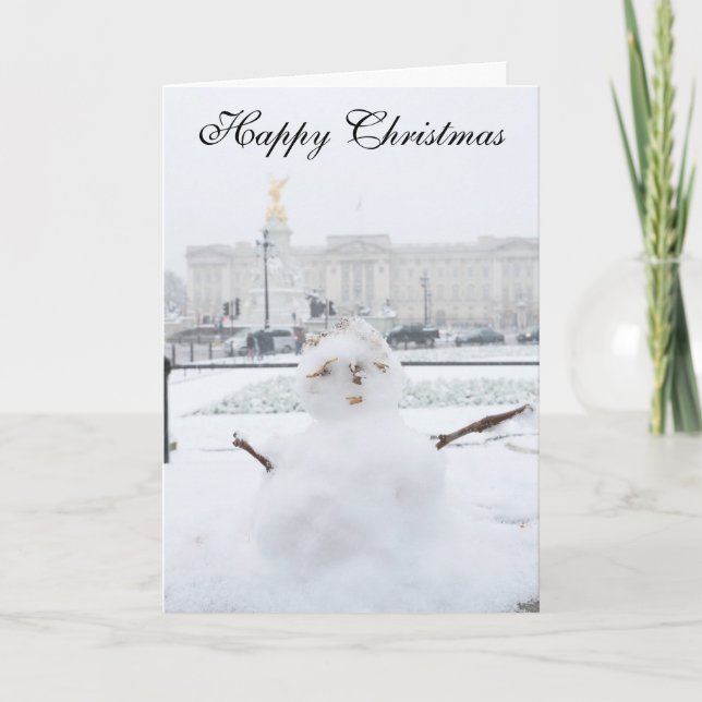 Buckingham Palace snowman London Holiday Card (Front)