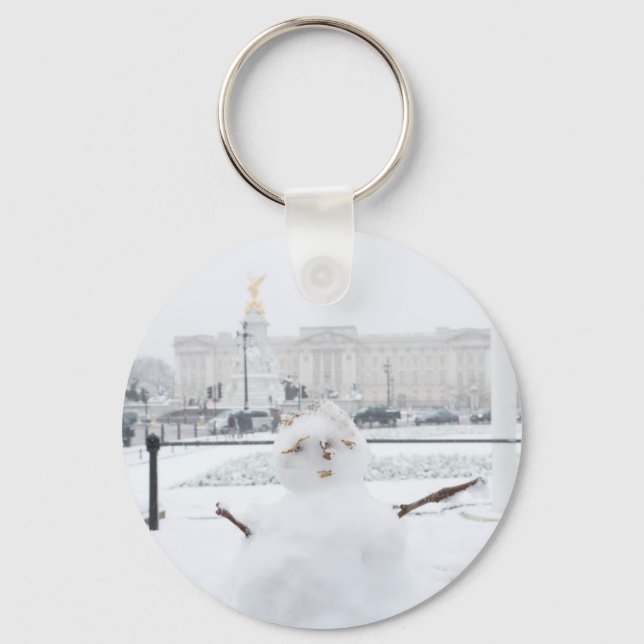 Buckingham Palace snowman London Key Ring (Front)