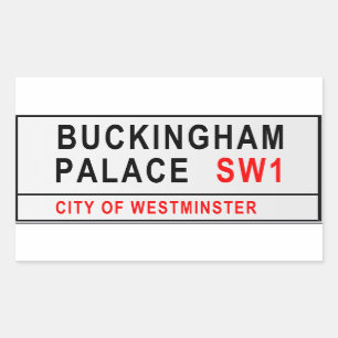 Buckingham Palace Street Sign London Old Style Rectangular Sticker