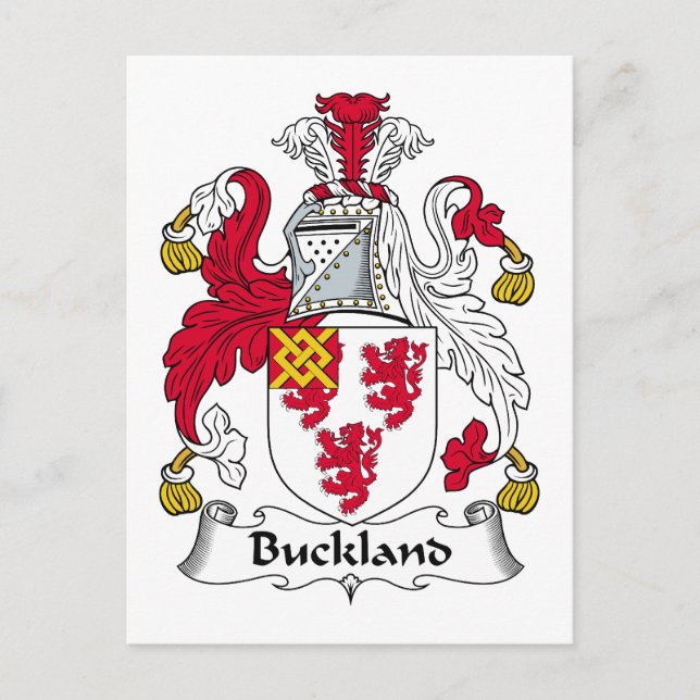 Buckland Family Crest Postcard (Front)