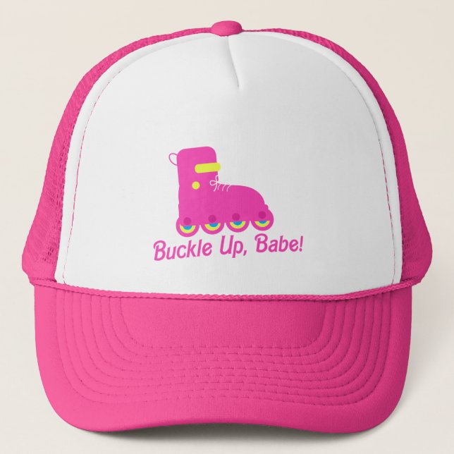 Buckle Up, Babe Trucker Hat (Front)