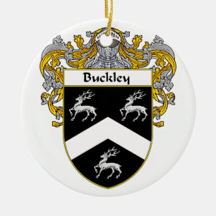 Buckley Coat of Arms/Family Crest Ceramic Tree Decoration