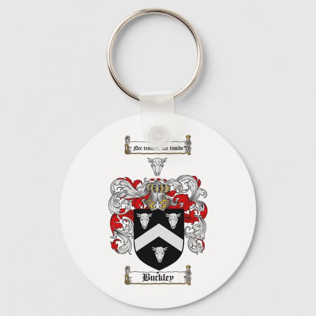 BUCKLEY FAMILY CREST -  BUCKLEY COAT OF ARMS KEY RING (Front)