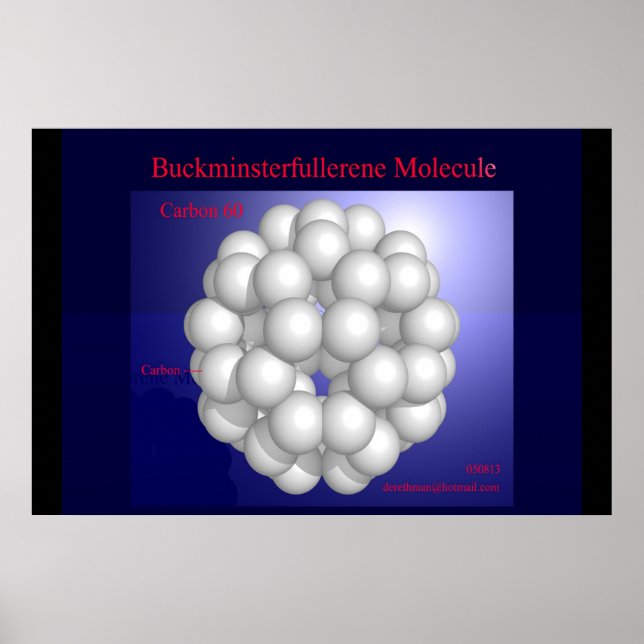 Buckminsterfullerene Molecule (print) Poster (Front)