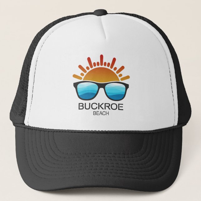 Buckroe Beach Virginia Sunglasses Trucker Hat (Front)