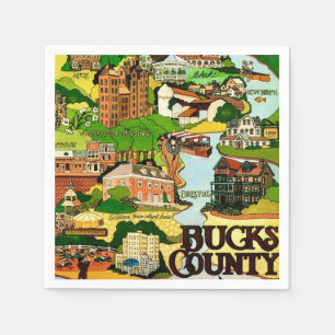 Bucks County PA Postcard Napkin
