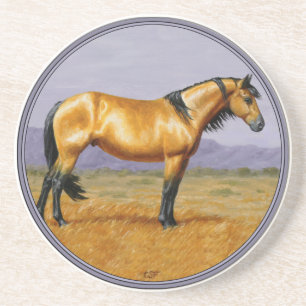 Bucksin Wild Horse Mustang Stallion Coaster