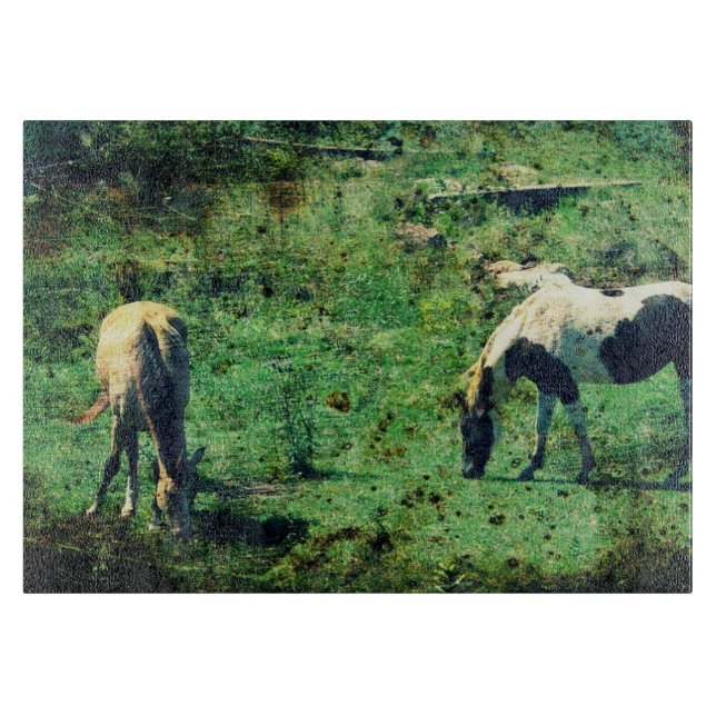 Buckskin and Pinto Grunge Cutting Board (Front)