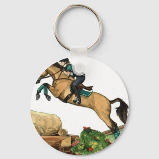 buckskin big leap xc HORSE ART Eventing Key Ring