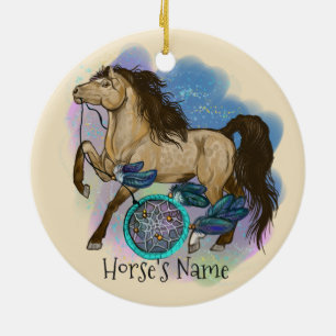 Buckskin Dreamcatcher Horse ornament
