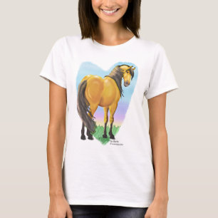 Buckskin Dun Horse Heart T-Shirt