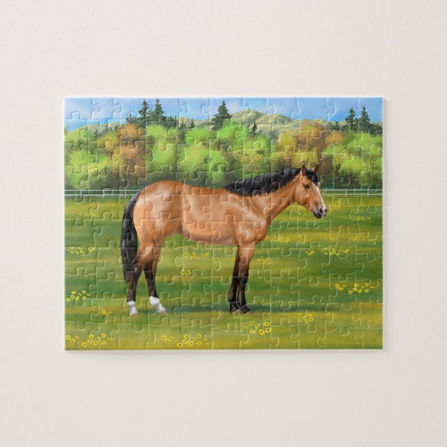 Buckskin Dun Quarter Horse Jigsaw Puzzle (Horizontal)