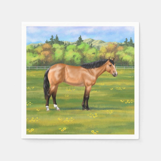 Buckskin Dun Quarter Horse Napkin (Front)