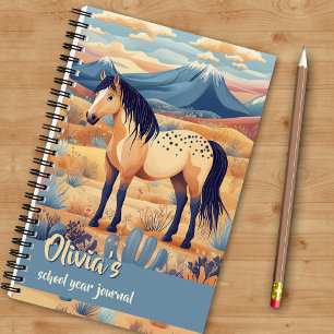 Buckskin Horse Desert Mountains Journalling Girls Notebook