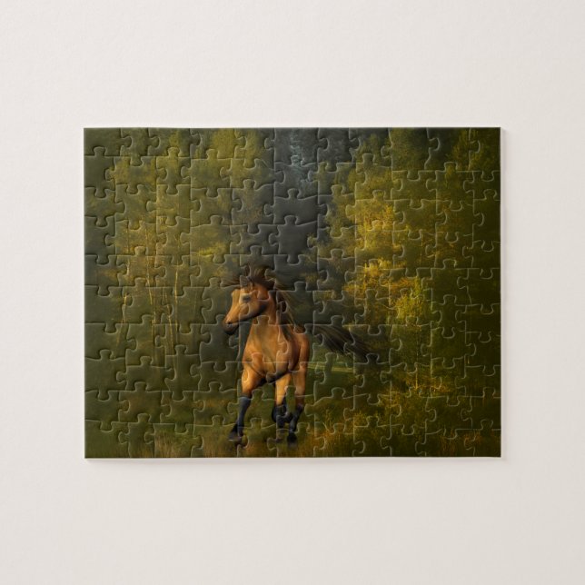 Buckskin Horse in the Forest Puzzle (Horizontal)
