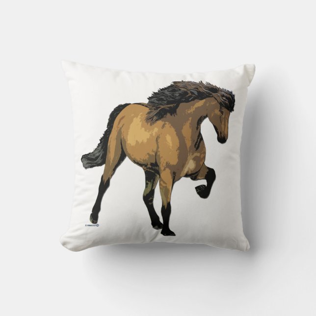Buckskin Icelandic horse in Nouvelle Vogue Cushion (Front)