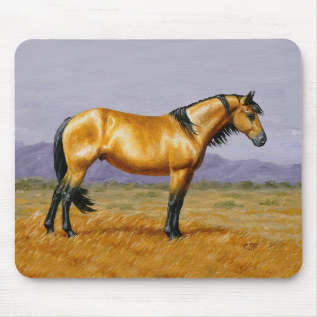 Buckskin Mustang Wild Horse Stallion  Mouse Pad (Front)