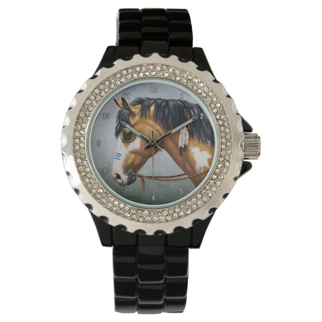 Buckskin Pinto Native American War Horse Watch (Front)