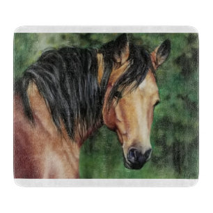 Buckskin Quarter Horse mare Cutting Board