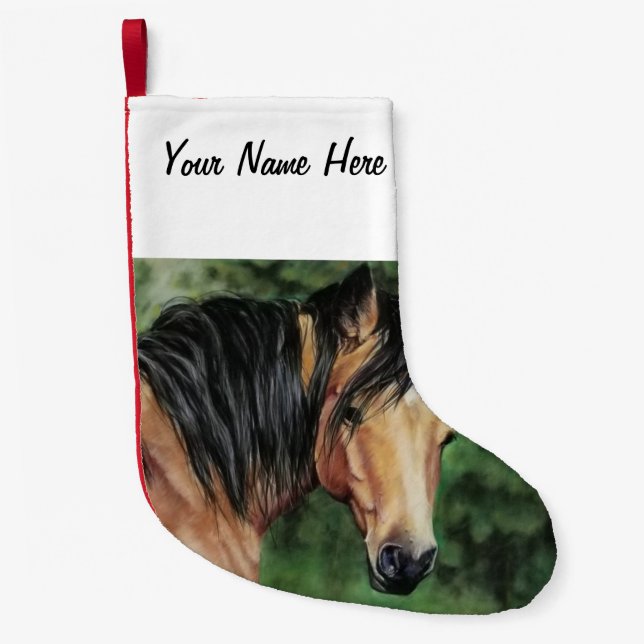 Buckskin Quarter Horse mare Small Christmas Stocking (Front)