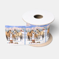 Buckskin Quarter Horses In Snow