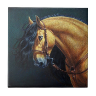 Buckskin Stallion Ceramic Tile