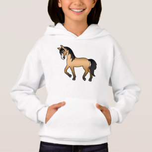 Buckskin Trotting Horse Cute Cartoon Illustration