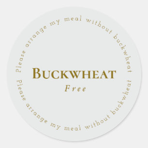 Buckwheat-Free Request Sticker, Light-gray - Brown Classic Round Sticker
