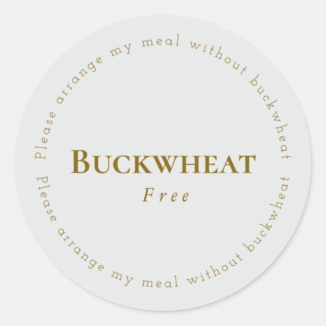 Buckwheat-Free Request Sticker, Light-gray - Brown Classic Round Sticker (Front)