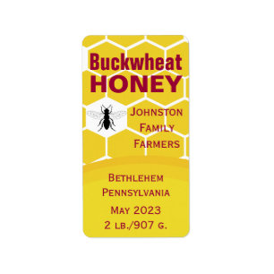 Buckwheat Honey Honeycomb Label