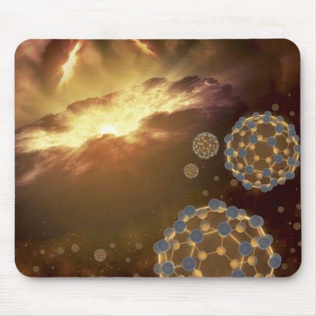 Buckyballs floating in interstellar space mouse pad (Front)