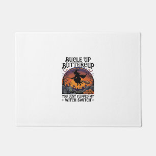 Bucle Up Buttercup Witch Switch Halloween Broom Pu Doormat