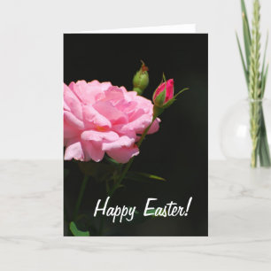 Bud of a rose, Happy Easter! Holiday Card