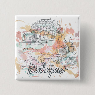 Budapest 15 Cm Square Badge