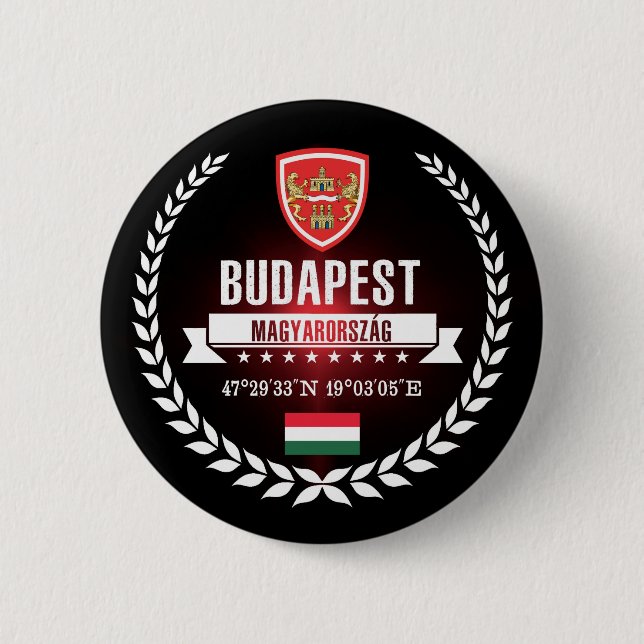 Budapest 6 Cm Round Badge (Front)