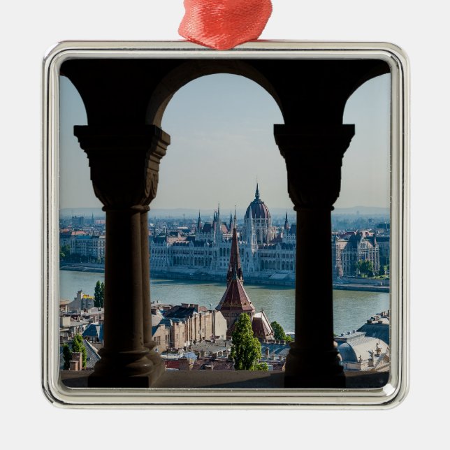 Budapest and hungarian parliament metal ornament (Front)