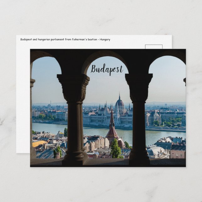 Budapest and hungarian parliament postcard (Front/Back)