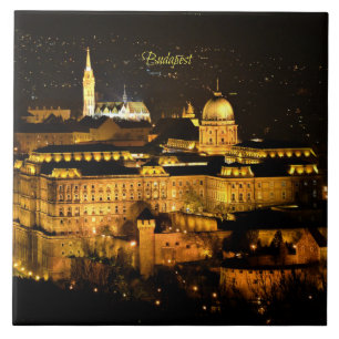 Budapest at Night Ceramic Tile