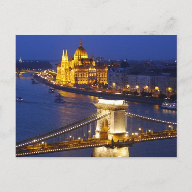 Budapest at night, Hungary Postcard (Front)