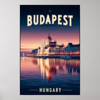 Budapest by Night – A Vintage Travel Poster