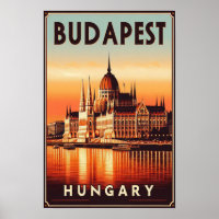 Budapest by Night – A Vintage Travel Poster