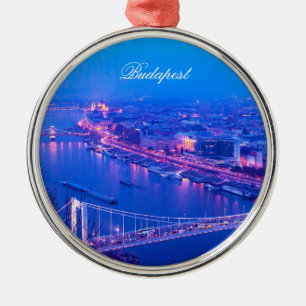 Budapest by Night Metal Ornament