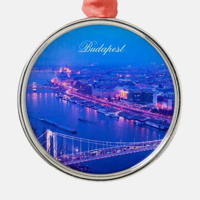 Budapest by Night Metal Ornament (Front)