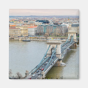 Budapest Chain bridge and the river Danube Magnet