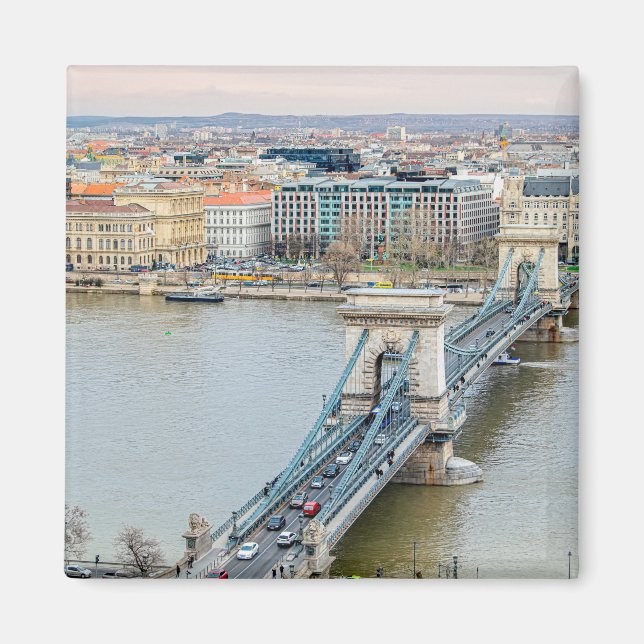 Budapest Chain bridge and the river Danube Magnet (Front)
