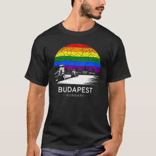 Budapest City Hungary Rainbow Flag T-Shirt