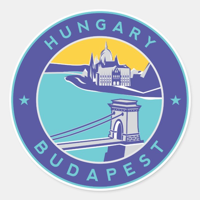 Budapest Classic Round Sticker (Front)