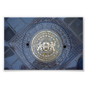 Budapest Coat of Arms on a Manhole Cover Photo Print
