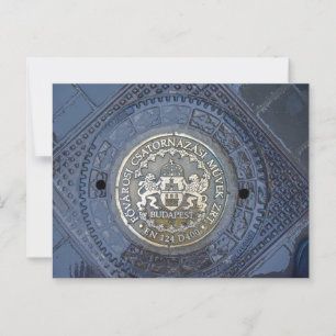 Budapest Coat of Arms on a Manhole Cover Postcard