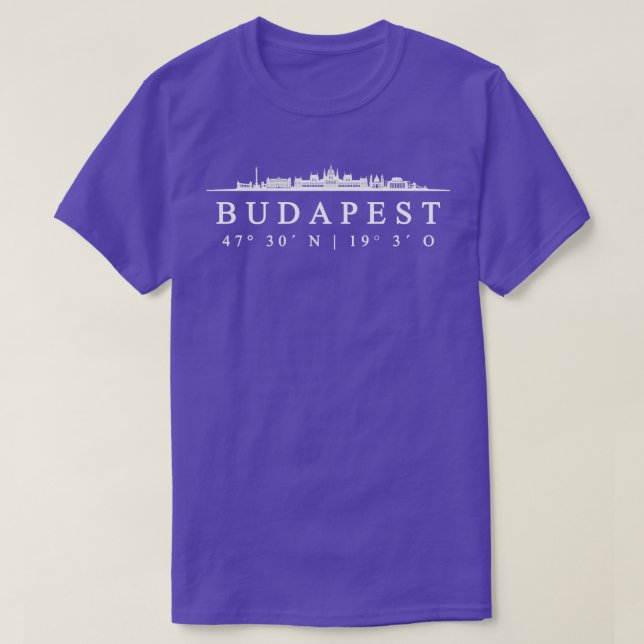 Budapest Coordinates Design 2 T-Shirt (Design Front)